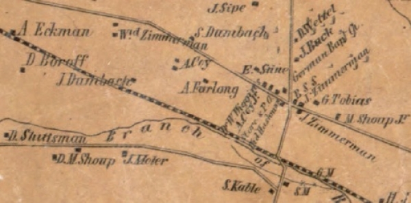 1855 Map of the village of Zimmerman