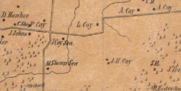 1855 Map of the Coy Homestead